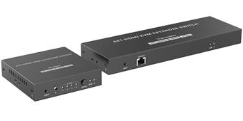 PremiumCord 4K@60Hz HDMI2.0 KVM switch 4:1 s ovládáním až na 70m přes Cat6/7