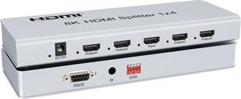 PremiumCord HDMI 2.1 splitter 1-4 porty, 8K@60Hz, 4K@120Hz, 1080p, HDR