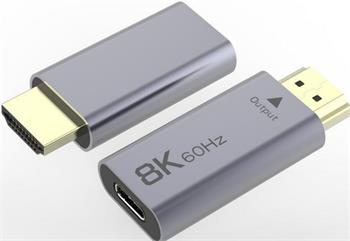 PremiumCord Adaptér USB-C na HDMI rozlišení obrazu 8K@60Hz,4K@144Hz Aluminium