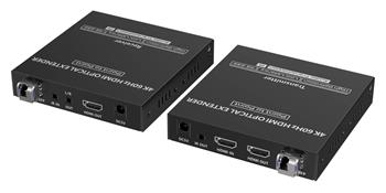 PremiumCord Optický HDMI extender 4K@60Hz 4:4:4 až na 40km, IR, RS232, Audio 3,5mm 