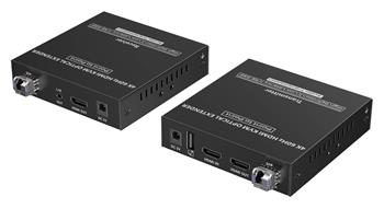 PremiumCord Optický HDMI KVM extender 4K@60Hz 4:4:4 až na 40km, IR, RS232, Audio 3,5mm 