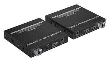 PremiumCord Optický HDMI extender FULL HD 1080p až na 40km, IR, RS232, Audio 3,5mm 