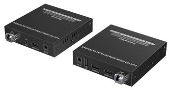 PremiumCord Optický HDMI KVM extender FULL HD 1080p až na 40km, IR, RS232, Audio 3,5mm 