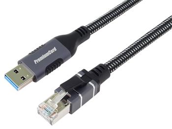 PremiumCord Ethernetový kabel USB3.2 -> LAN RJ45 10/100/1000 MBIT délka 1m