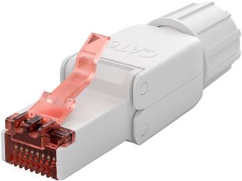 Konektor RJ45 8pinů Cat6 - montáž bez nástroje, průměr kabelu AWG 22/1 - 24/1