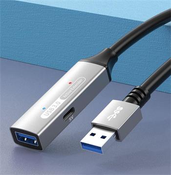 PremiumCord USB 3.2 repeater a prodlužovací kabel Male-Female, 5Gbps Aluminium 5m
