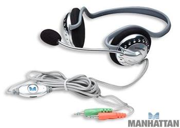 MANHATTAN Stereo sluchátka s mikrofonem - tvarované