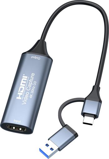 PremiumCord HDMI capture/grabber pro záznam Video/Audio signálu do počítače s konektorem USB3.0 a USB-C