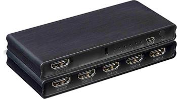 PremiumCord 4K@60Hz HDMI switch 5:1 plastový s dálkovým ovladačem