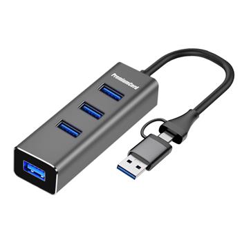 PremiumCord 5G SuperSpeed USB3.2 Hub USB-C a USB-A na 4x USB-A 3.2 Gen 1