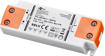 goobay LED transformátor s napětím 12V pro LED pásky, výkon 15W