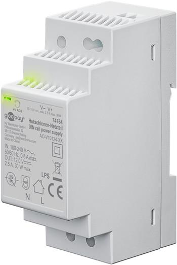 goobay napájecí zdroj do DIN lišty 12 V (DC), max.proud 2.5 A, výkon 30 W