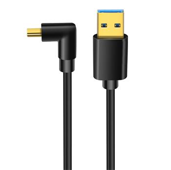 PremiumCord Kabel USB typ C/M zahnutý konektor 90° - USB 3.0 A/M, 3m