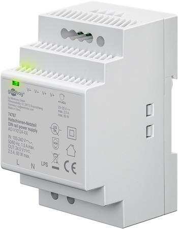 goobay napájecí zdroj do DIN lišty 24 V (DC), max.proud 2.5 A, výkon 60 W