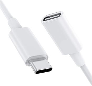 PremiumCord USB-C Prodlužovací kabel (USB 3.2 generation 1), C/male - C/female, bílý, 2m