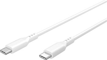 PremiumCord Silikonový kabel s konektory USB-C 60W 480Mbps bílý extra měkký 1,5m
