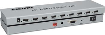 PremiumCord HDMI 2.1 splitter 1-8 portů, 8K@60Hz, 4K@120Hz, 1080p, HDR