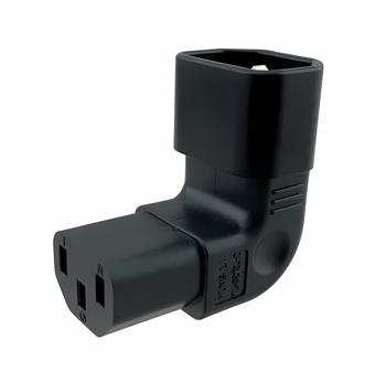 Adaptér vertikálně úhlový IEC C13 female na IEC C14 male, napětí 230V, max.proud 10A