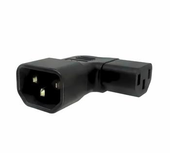 Adaptér úhlový na stranu IEC C13 female na IEC C14 male, napětí 230V, max.proud 10A