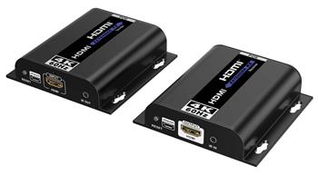 PremiumCord 4K@60Hz HDMI extender na 120m přes LAN, over 1G IP, IR, POE