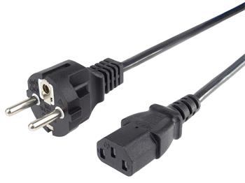PremiumCord Kabel síťový 230V k počítači 0,5m , přímý konektor do zásuvky
