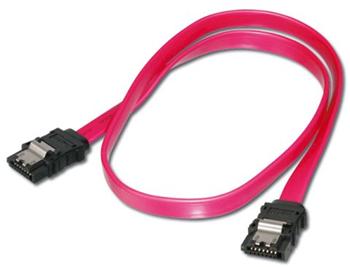 PremiumCord 0,75m kabel SATA 1.5/3.0 GBit/s s kovovou zapadkou