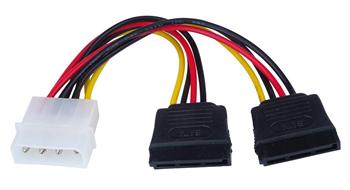 PremiumCord Napájecí kabel k HDD 5,25 Molex - 2x Serial ATA