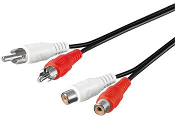 PremiumCord Kabel 2x Cinch-2x Cinch, M/F 2m