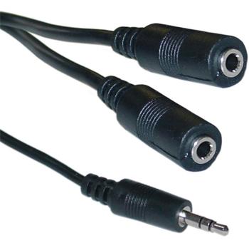 PremiumCord Kabel Jack 3.5mm stereo Y M/2xF 2m