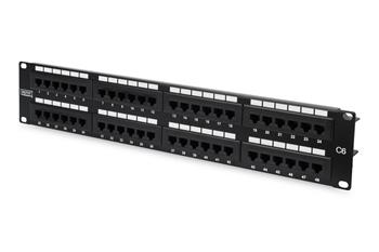 DIGITUS Patch panel, CAT6 19",48xUTP RJ45,černý